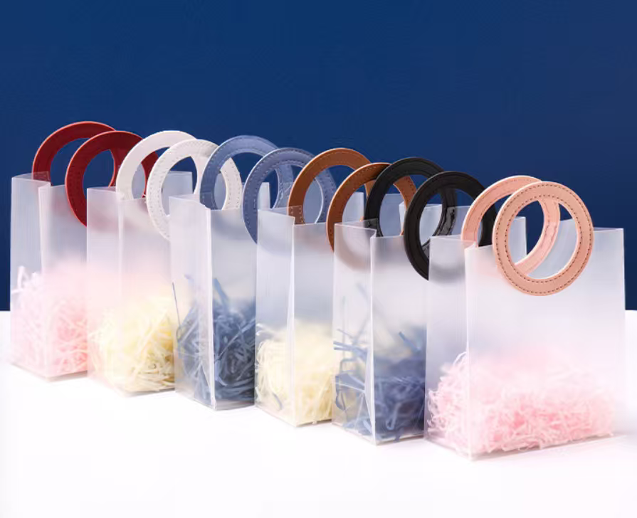 Frosted bags with PU handle