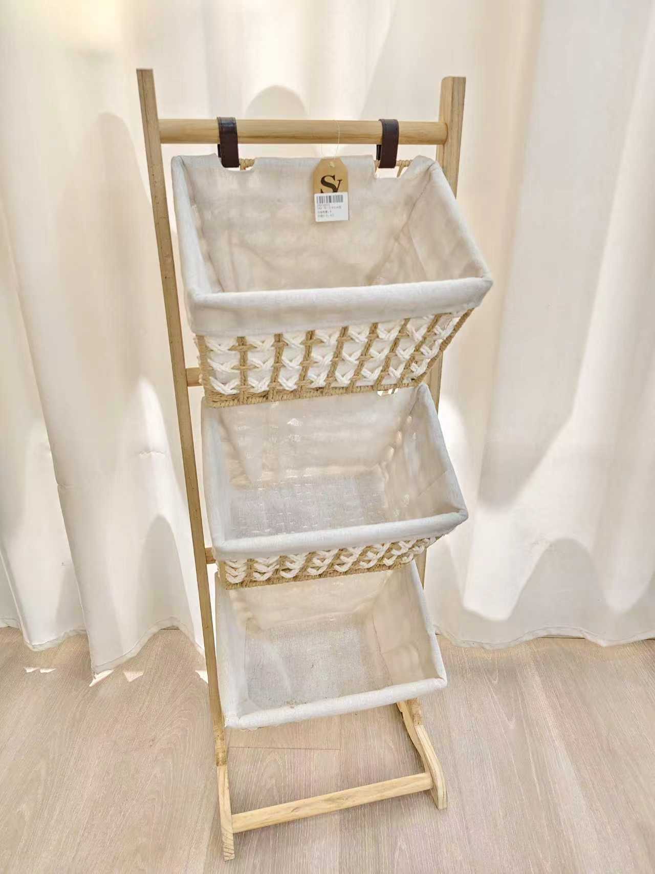 Storage stand with 3 baskets