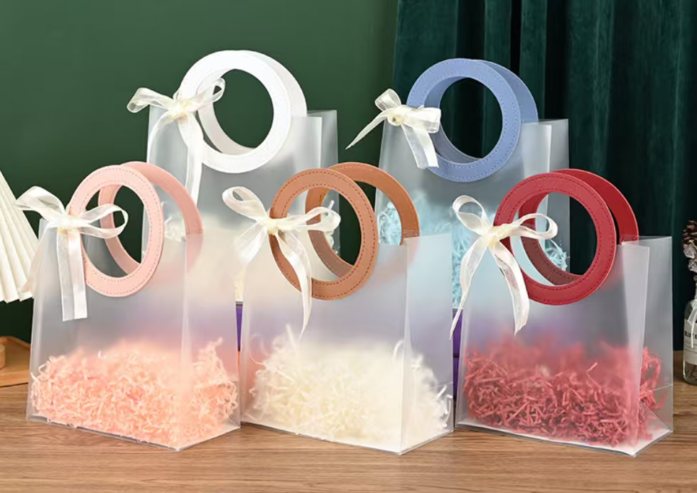 Frosted bags with PU handle