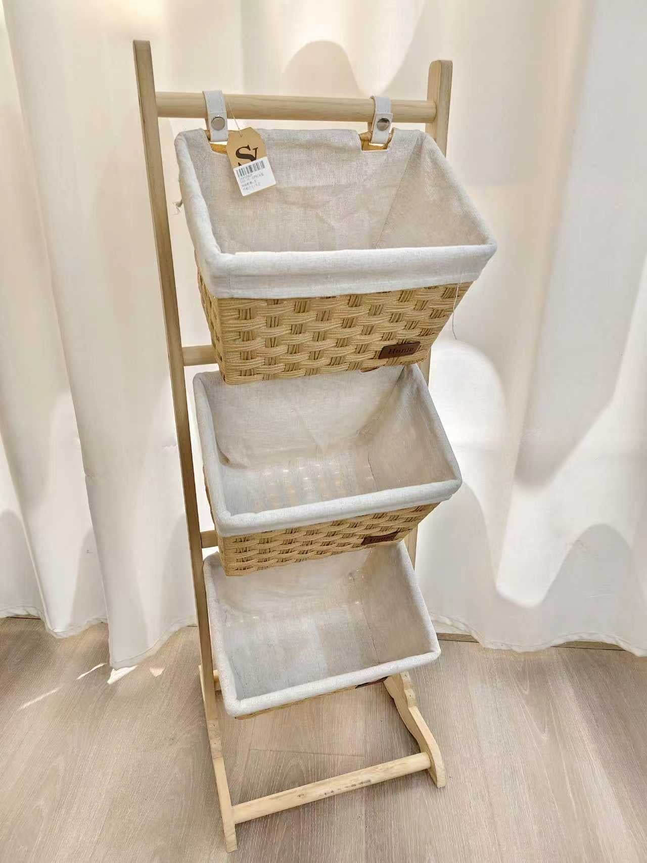 Storage stand with 3 baskets