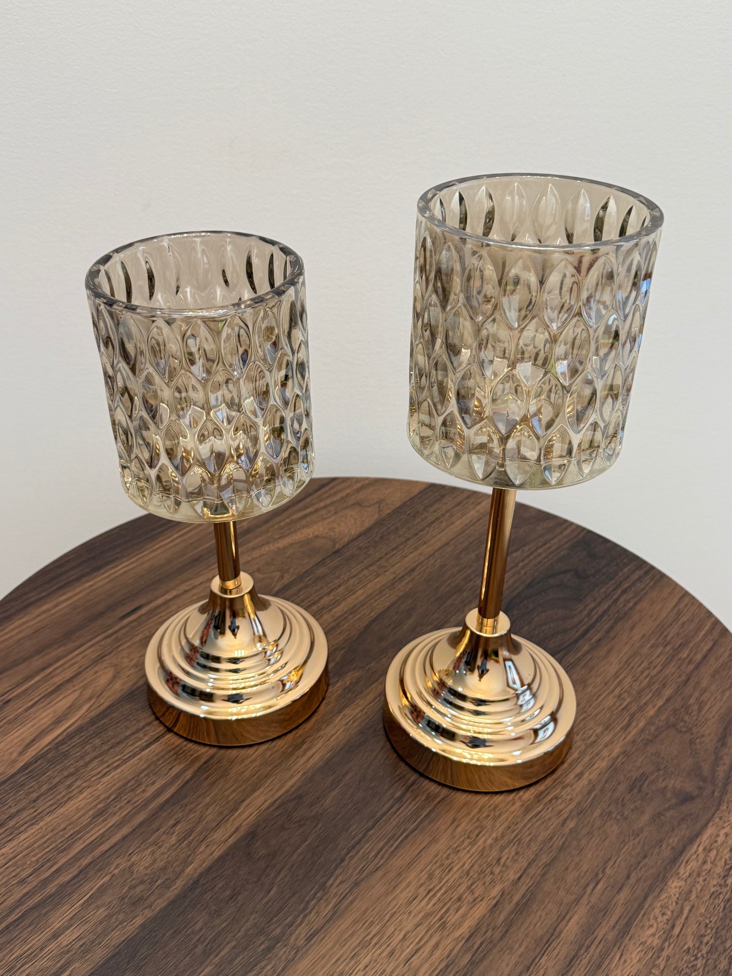 Metal base Glass candle Holder Big