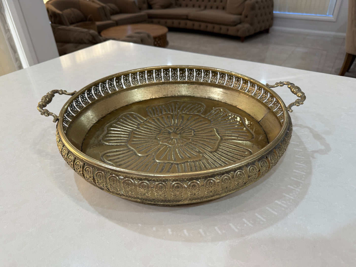 Round Metal tray 2Pcs Set