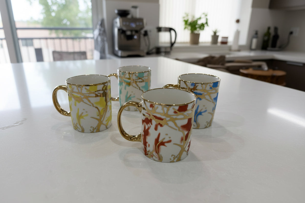 Ceramic Gold line Coffee Mugs