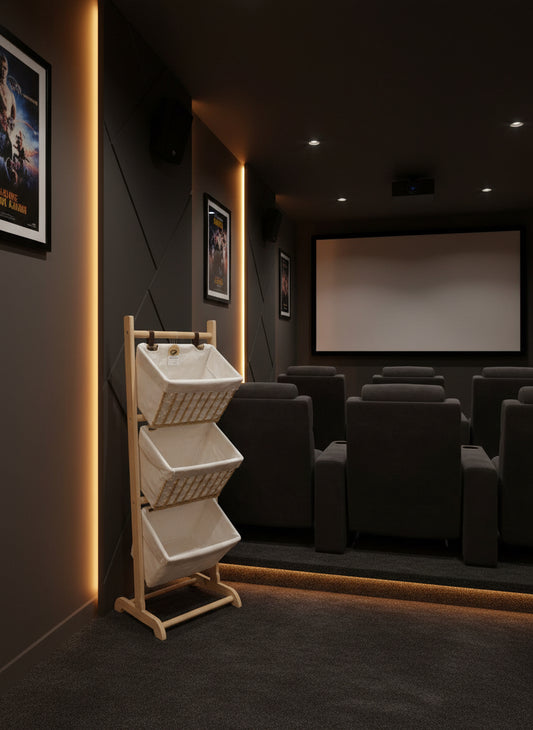 Storage stand with 3 baskets